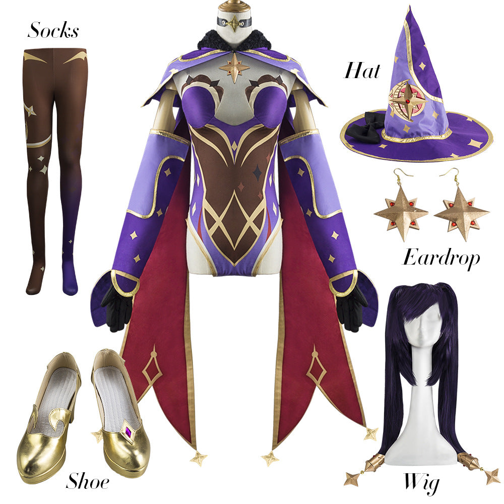 Genshin Impact Mona Cosplay Costume Women Jumpsuit Adult Halloween