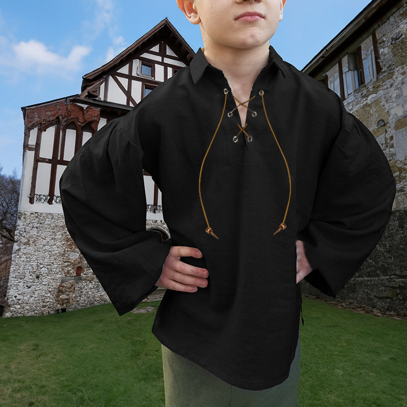 Pirate Viking Renaissance Shirt Costume for Boys, costume photo 2