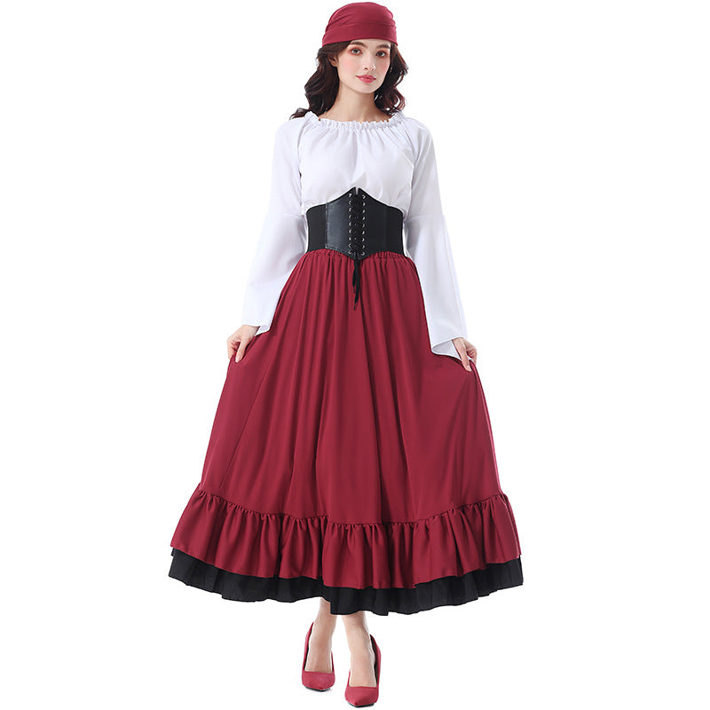 Caribbean Pirate Costume for Women, product photo 3 on a white background
