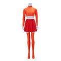 Orange Sweater Detective Costume for Women, front view on a white background