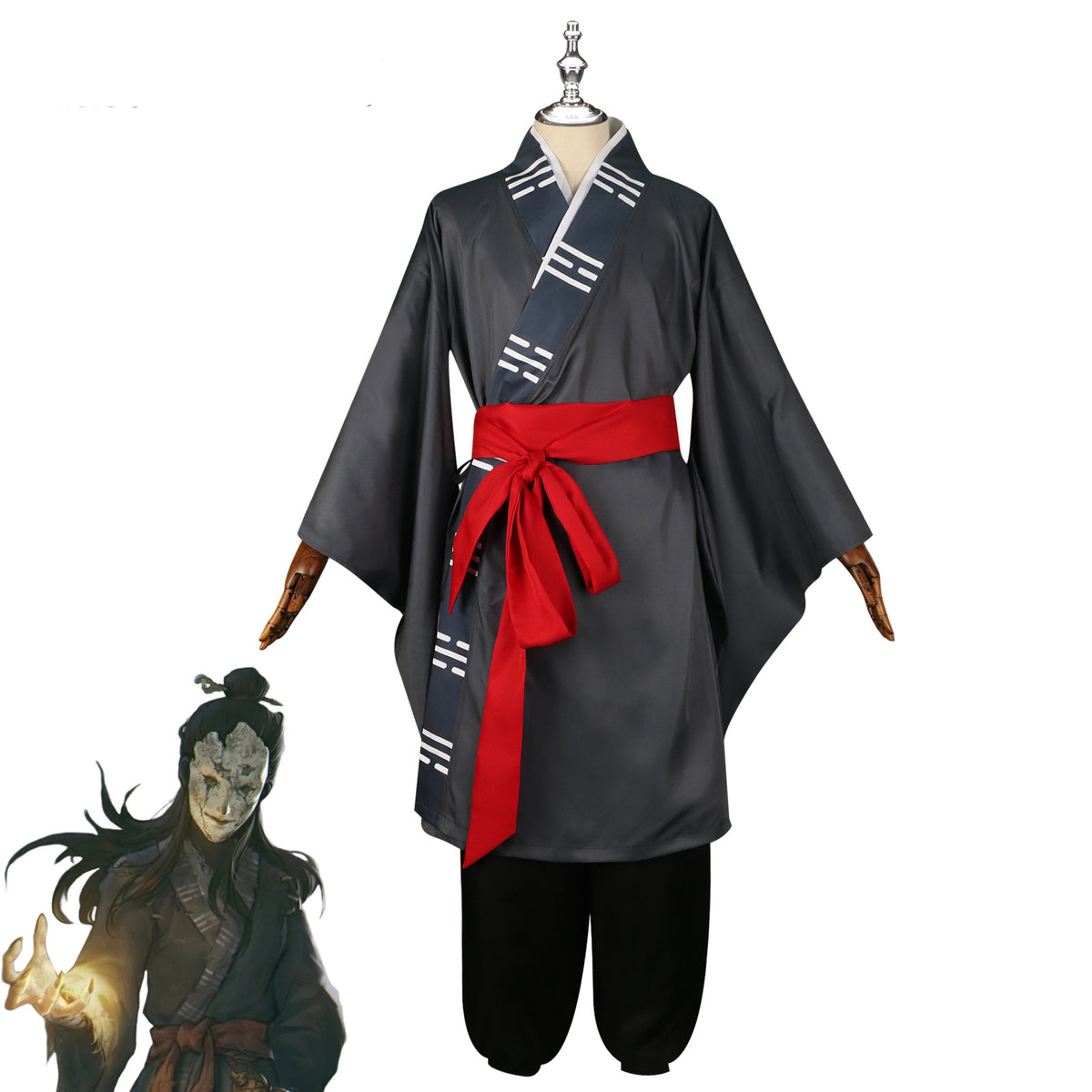 Black Myth Wukong Costume Adult Taoist Robe Cosplay Halloween Outfit