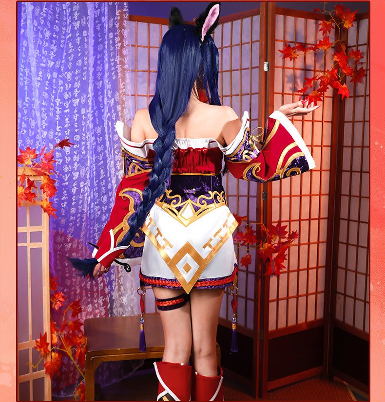 League of Legends Ahri Costume Women Cosplay Halloween Game Outfit – photo 4