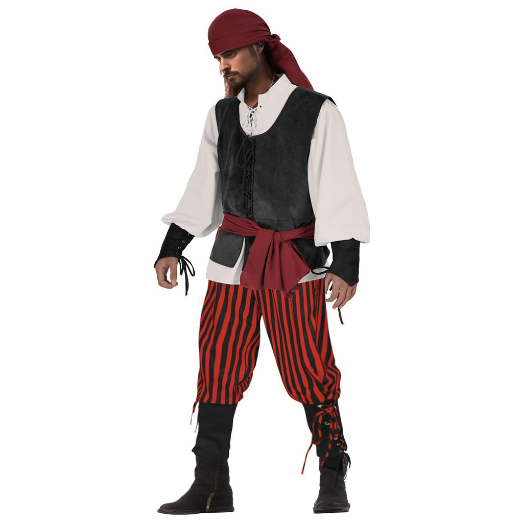 Caribbean Pirate Costume for Adults, product photo 5 on a white background