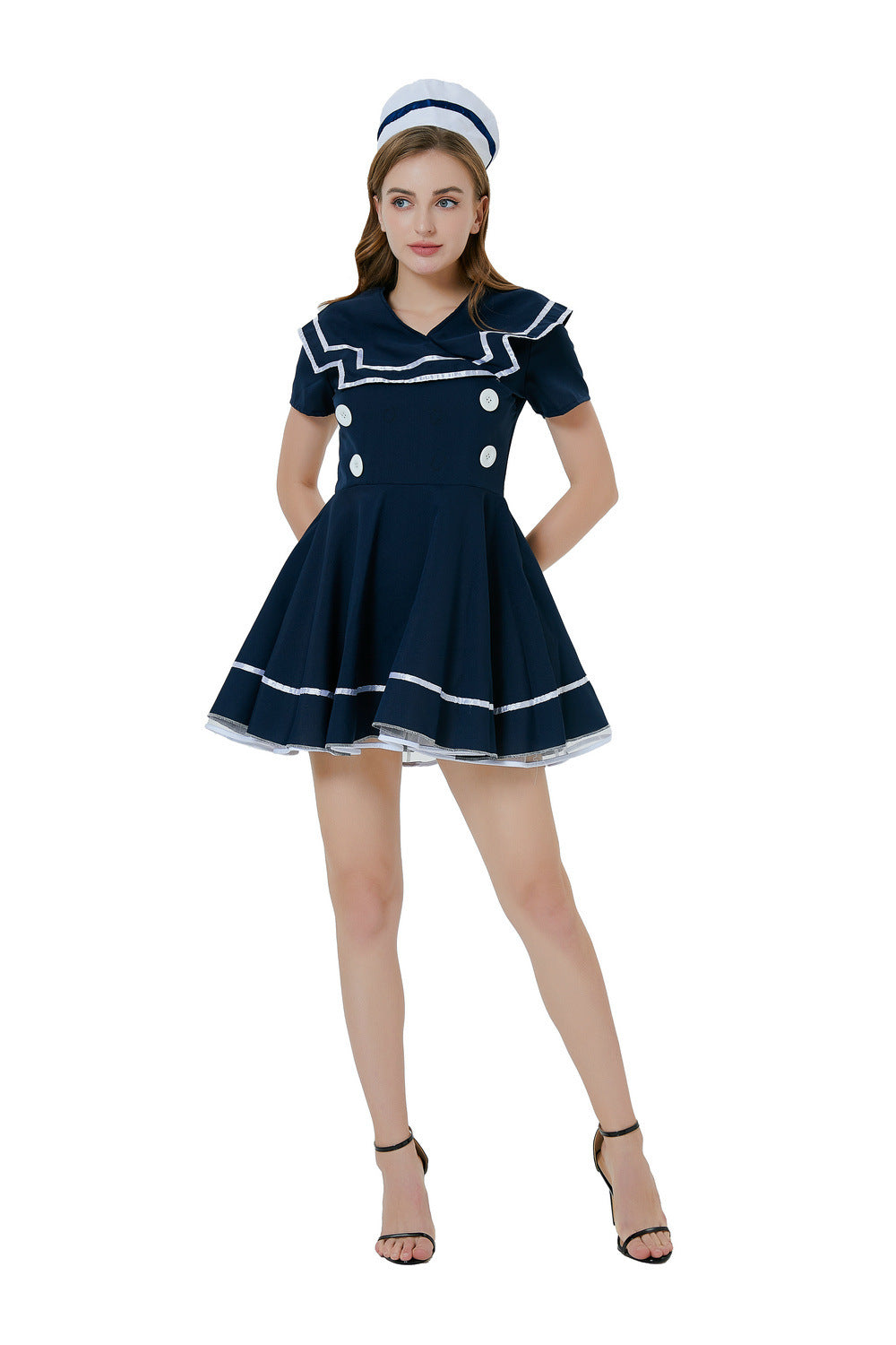 Role Play Stage Costume Adult Halloween Cosplay Outfit – Navy Blue