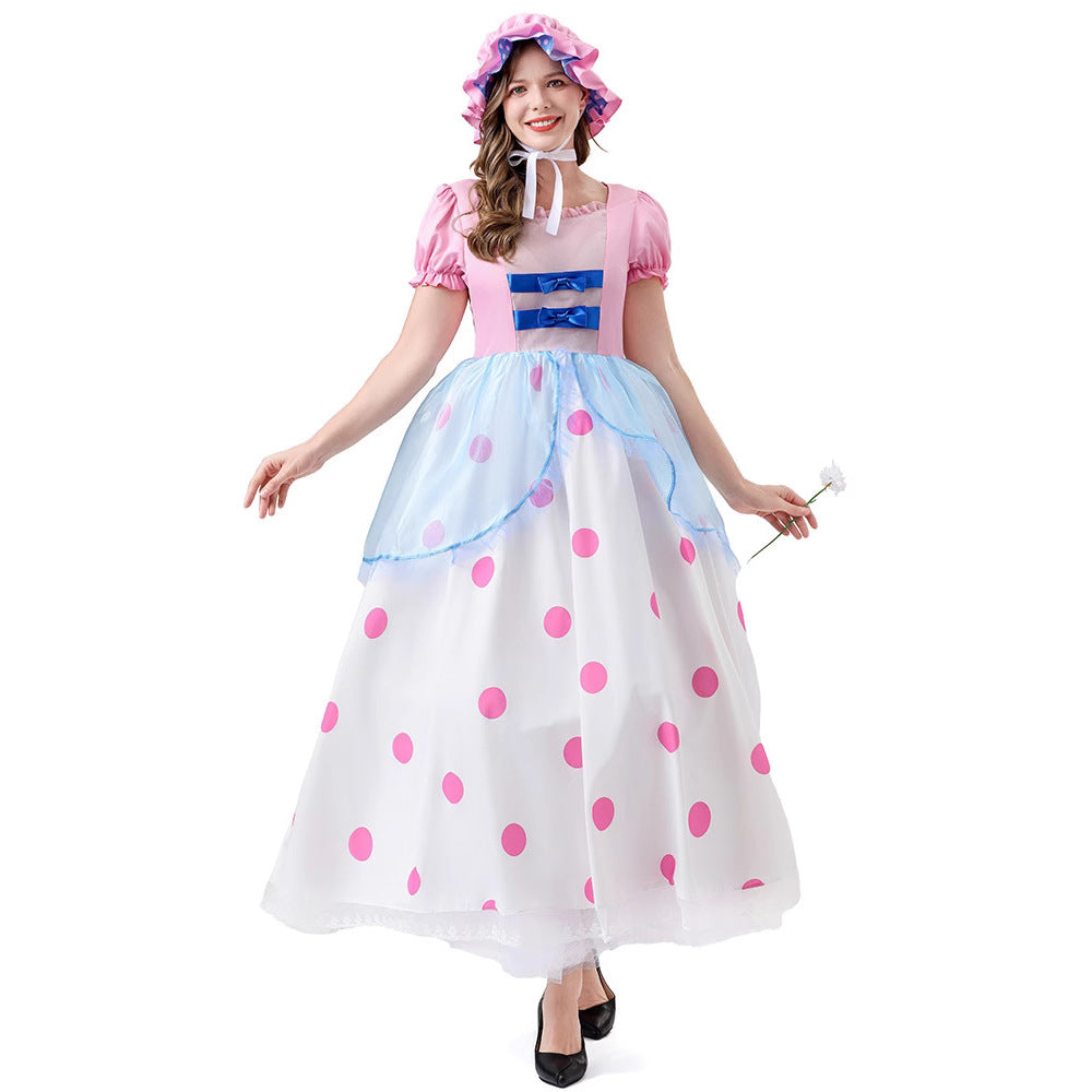 Shepherdess Doll Costume for Women, product photo 4 on a white background
