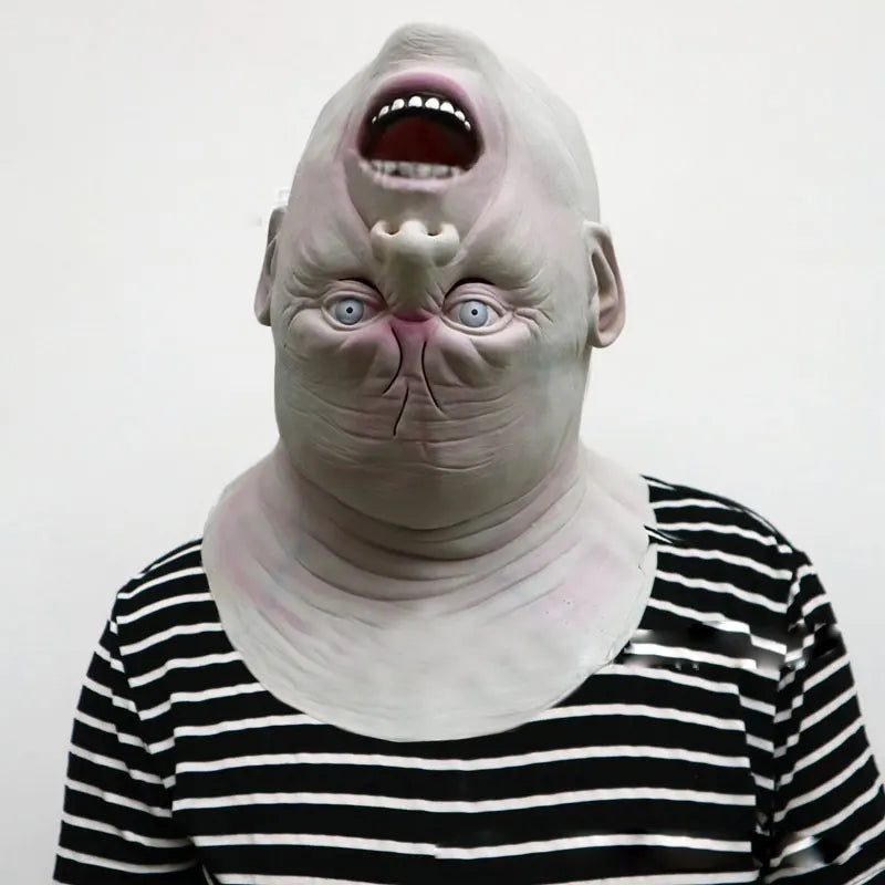 Zombie Alien Devil Latex Mask for Adults, costume photo 3