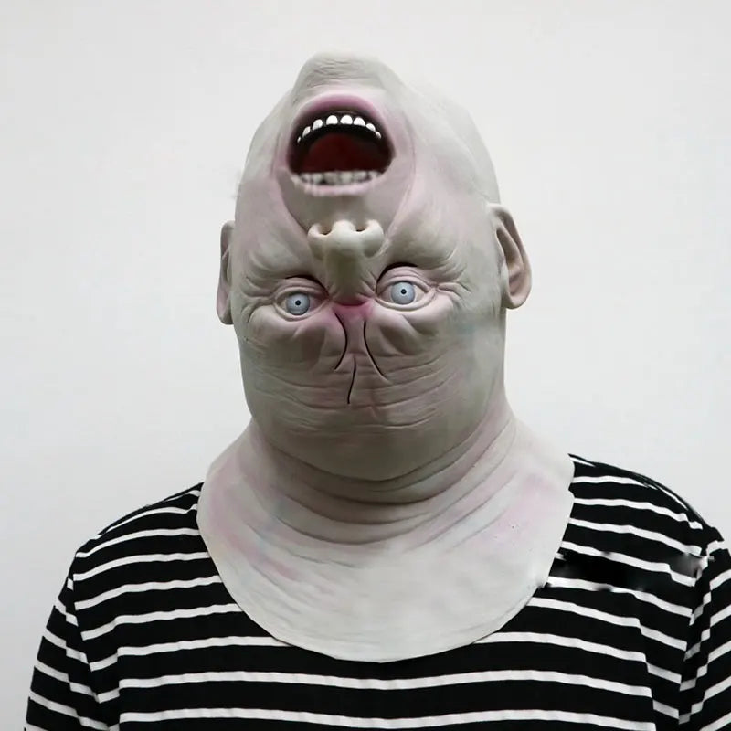Zombie Alien Devil Latex Mask for Adults, costume photo 2