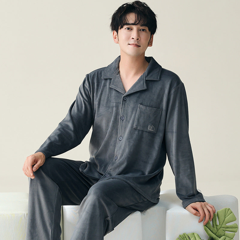 Couples' pajamas home clothes and cardigans that can be worn outside