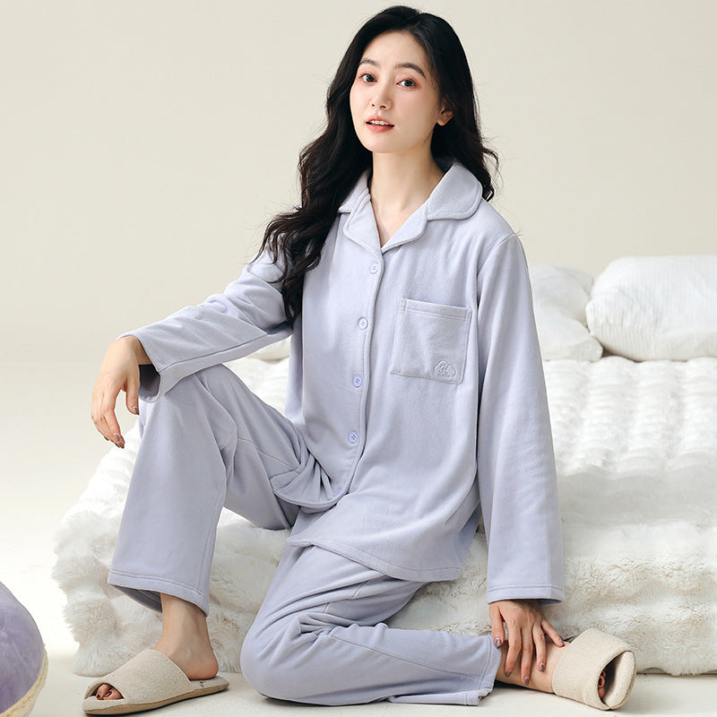 Couples' pajamas home clothes and cardigans that can be worn outside