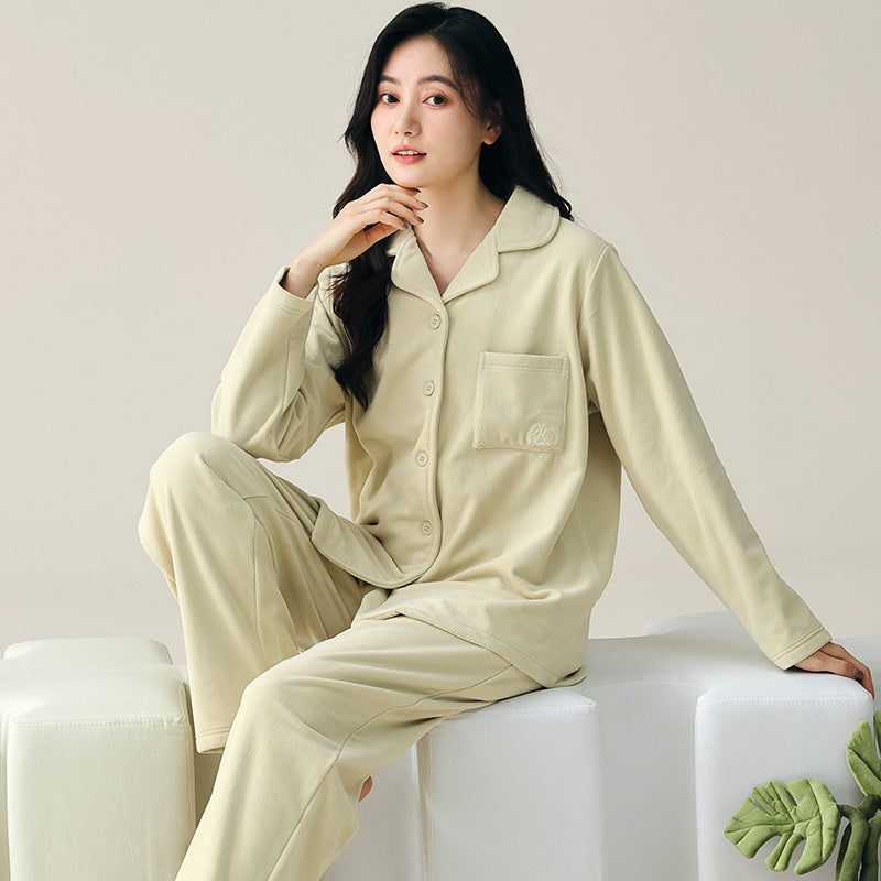 Couples' pajamas home clothes and cardigans that can be worn outside
