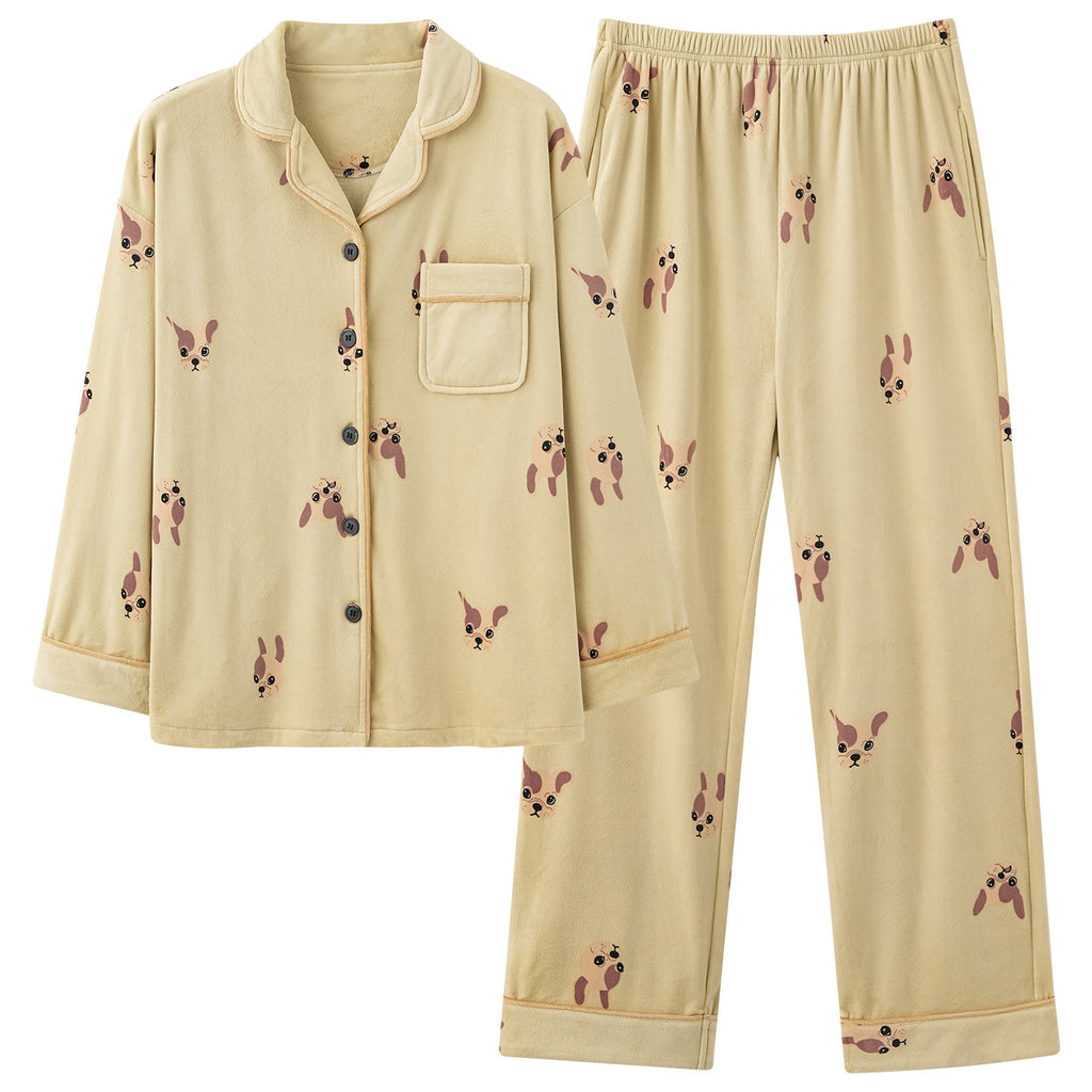 Couples' pajamas home clothes and cardigans that can be worn outside